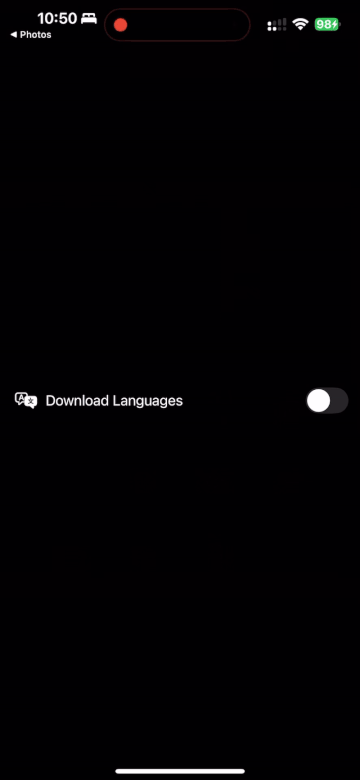 Vista de SwiftUI preparando traducciones al activar toggle