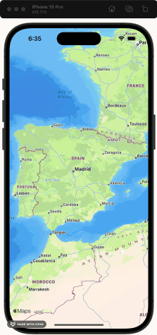 Ejemplo de la vista Map en SwiftUI